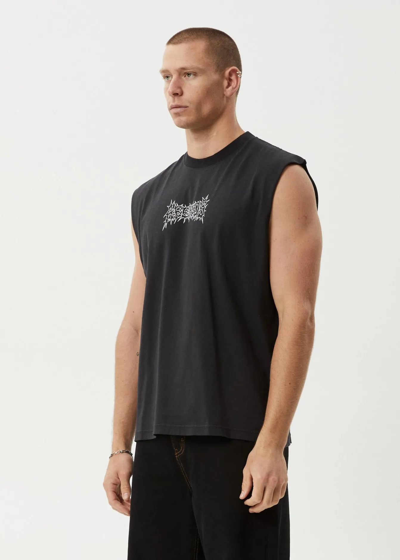 Sleeveless<Afends Mental - Sleeveless Tee Stone Black