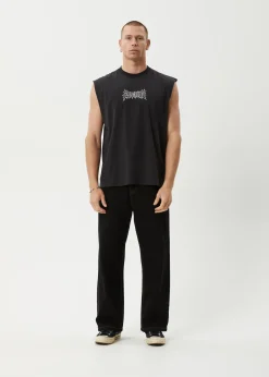 Sleeveless<Afends Mental - Sleeveless Tee Stone Black