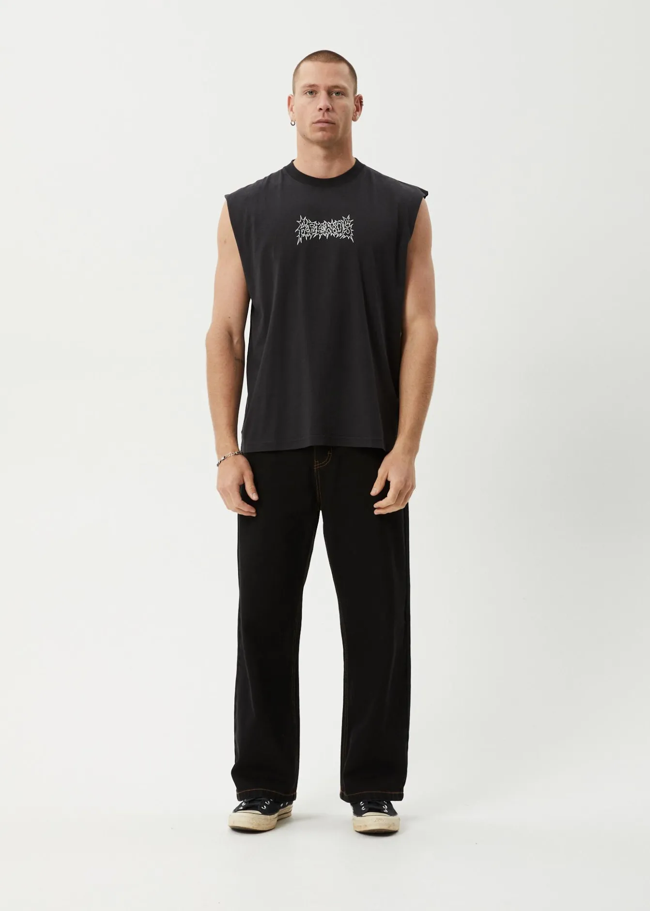 Sleeveless<Afends Mental - Sleeveless Tee Stone Black