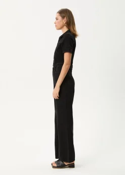 Jumpsuits & Overalls|Essentials<Afends Miami  - Denim Flared Jumpsuit Washed Black