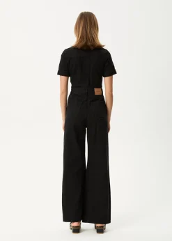 Jumpsuits & Overalls|Essentials<Afends Miami  - Denim Flared Jumpsuit Washed Black