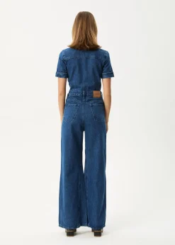 Jumpsuits & Overalls|Essentials<Afends Miami  - Denim Flared Jumpsuit Authentic Blue