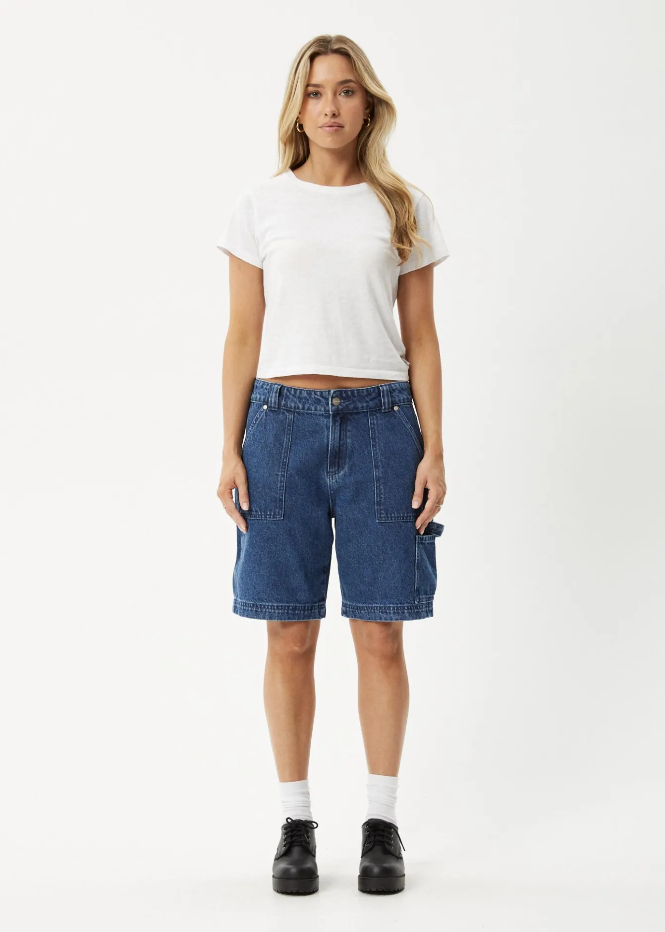 Shorts<Afends Mika - Denim Workwear Short Authentic Blue