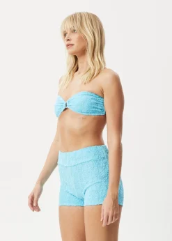 Swimwear<Afends Moon  - Terry Bandeau Bikini Top Blue Daisy