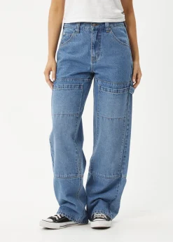 Essentials|Jeans<Afends Moss  - Denim Workwear Jean Worn Blue