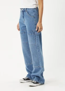 Essentials|Jeans<Afends Moss  - Denim Workwear Jean Worn Blue