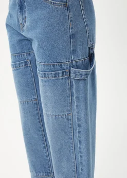 Essentials|Jeans<Afends Moss  - Denim Workwear Jean Worn Blue