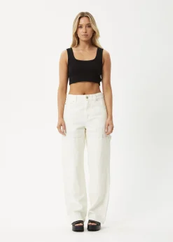 Jeans|Essentials<Afends Moss  - Denim Workwear Jean Off White