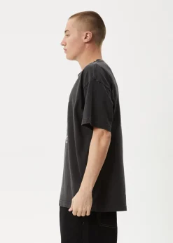 T-Shirts<Afends New And Clear  - Heavyweight Boxy Tee Stone Black