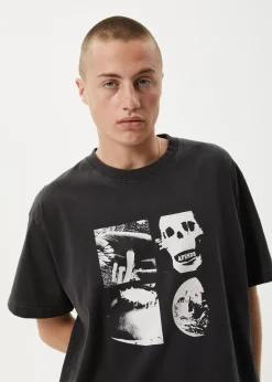 T-Shirts<Afends New And Clear  - Heavyweight Boxy Tee Stone Black