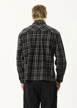 Shirts<Afends Nights - Flannel Long Sleeve Shirt Black Check