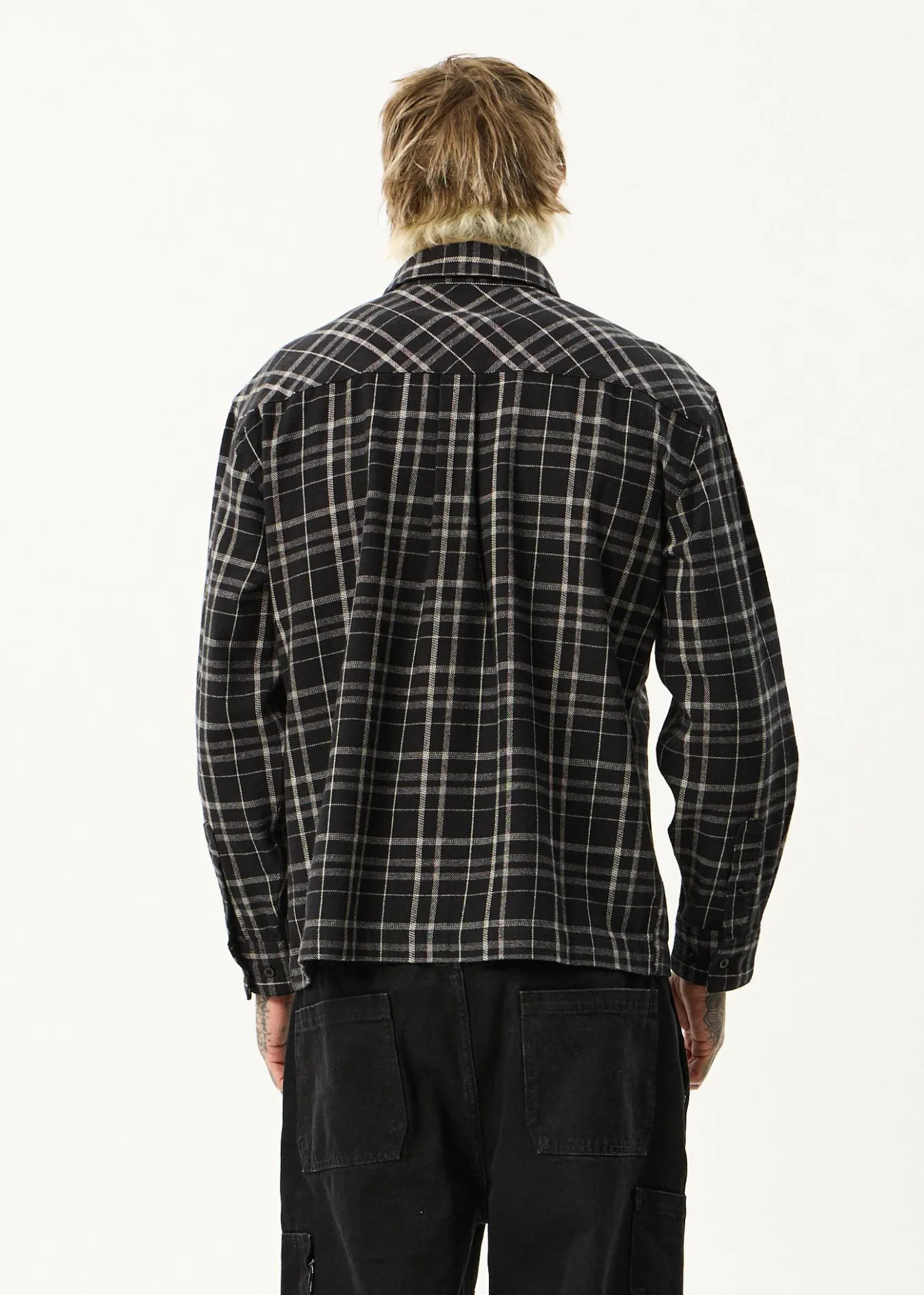 Shirts<Afends Nights - Flannel Long Sleeve Shirt Black Check