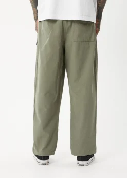 Pants<Afends Ninety Eights - Baggy Elastic Waist Pant Olive