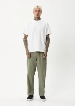 Pants<Afends Ninety Eights - Baggy Elastic Waist Pant Olive