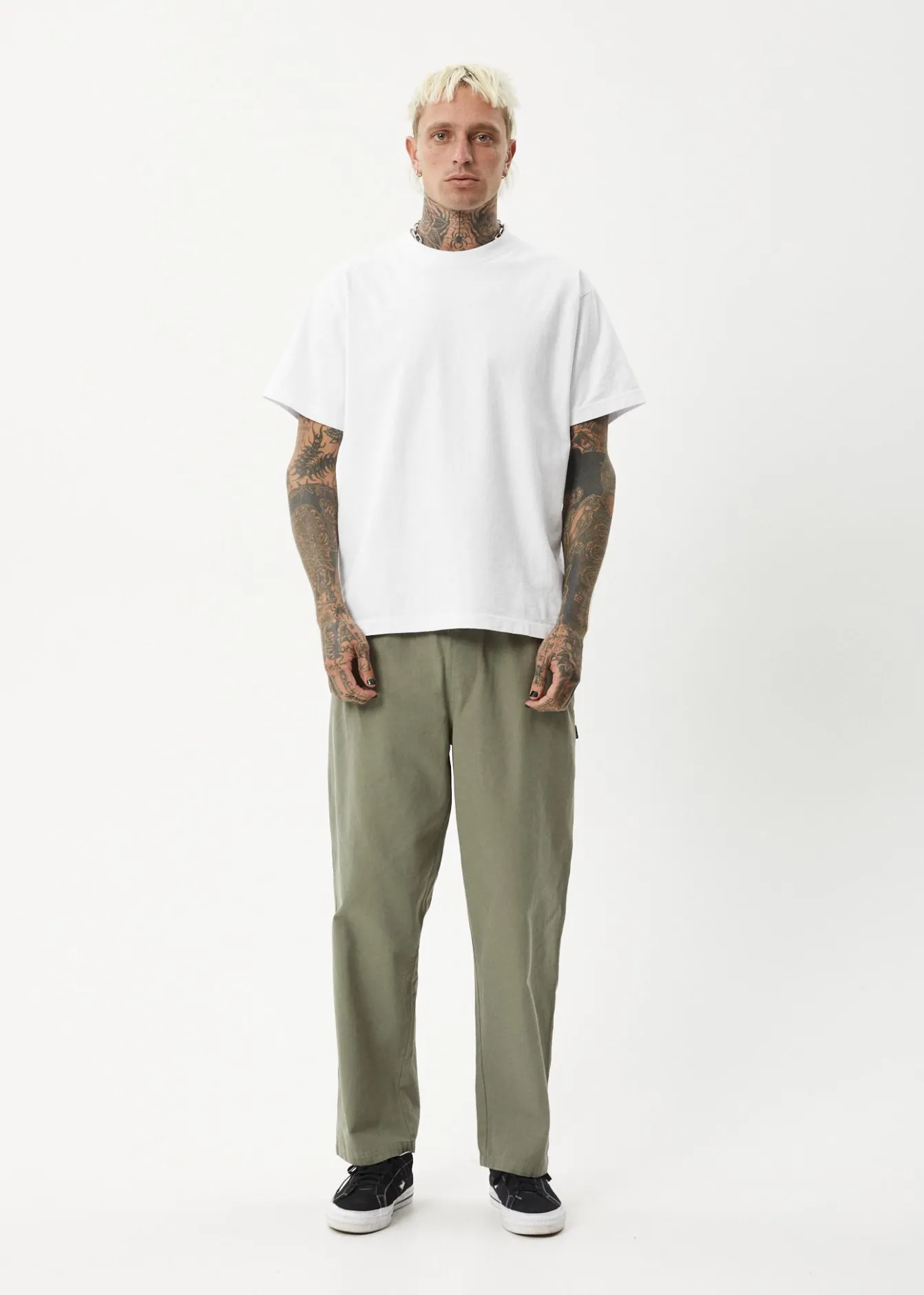 Pants<Afends Ninety Eights - Baggy Elastic Waist Pant Olive