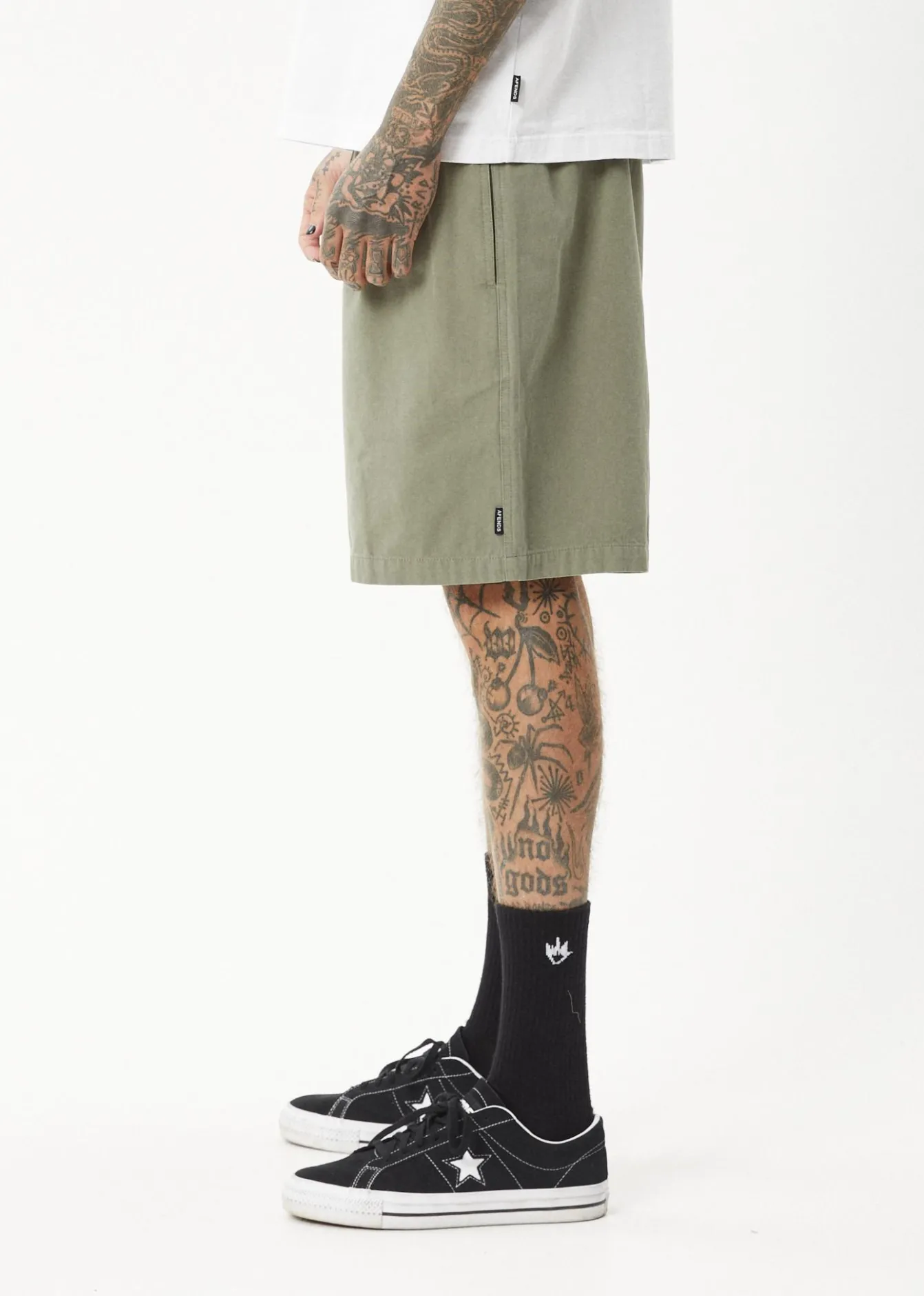 Shorts<Afends Ninety Eights - Oversized Short 20" Olive