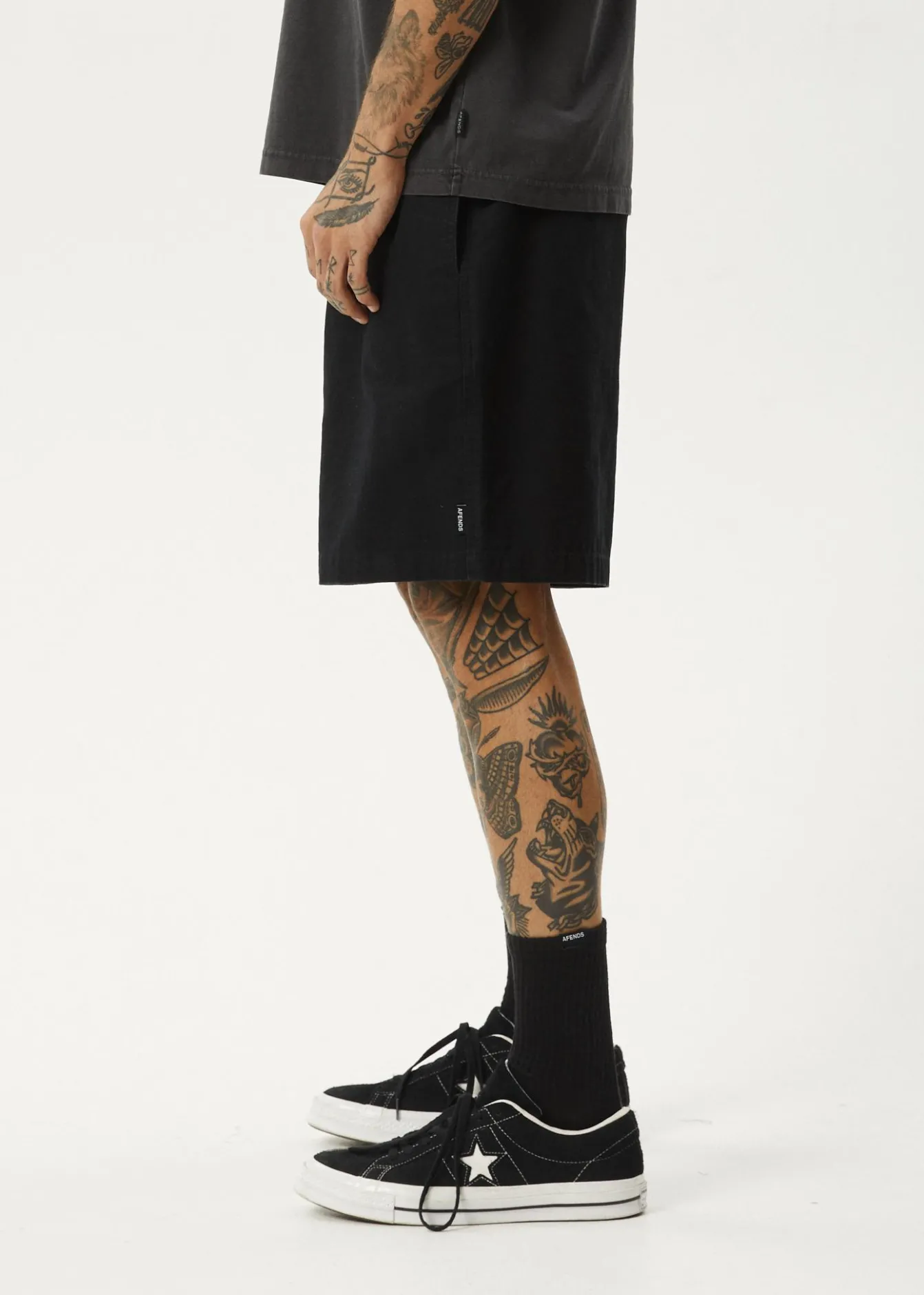 Shorts<Afends Ninety Eights - Oversized Short 20" Black