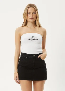 Sleeveless<Afends No Fury  - Rib Tube Top White