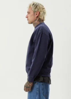 Sweaters & Hoodies<Afends Nuts N Bolts  - Crew Neck Jumper Washed Deep Sea