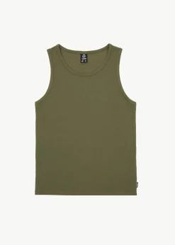 Sleeveless<Afends Paramount  - Rib Singlet Military