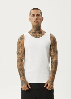 Sleeveless<Afends Paramount  - Rib Singlet White