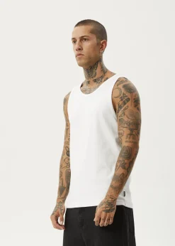 Sleeveless<Afends Paramount  - Rib Singlet White