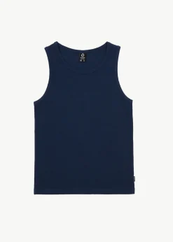 Sleeveless<Afends Paramount  - Rib Singlet Navy