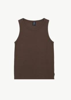 Sleeveless<Afends Paramount  - Rib Singlet Coffee