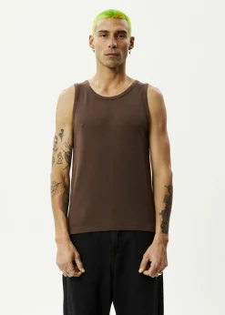 Sleeveless<Afends Paramount  - Rib Singlet Coffee