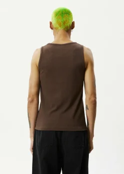 Sleeveless<Afends Paramount  - Rib Singlet Coffee