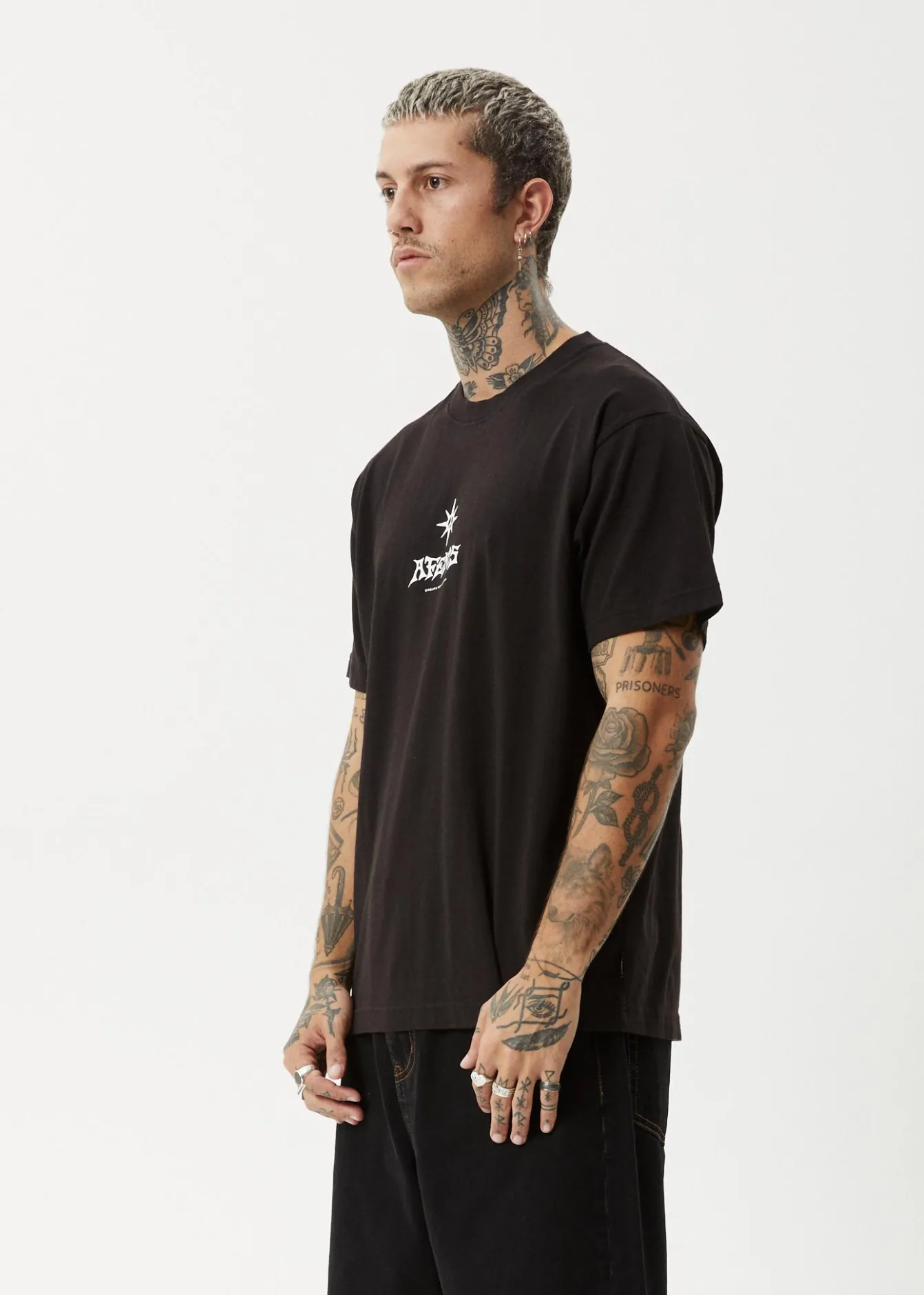 T-Shirts<Afends Peace Out - Boxy Tee Black