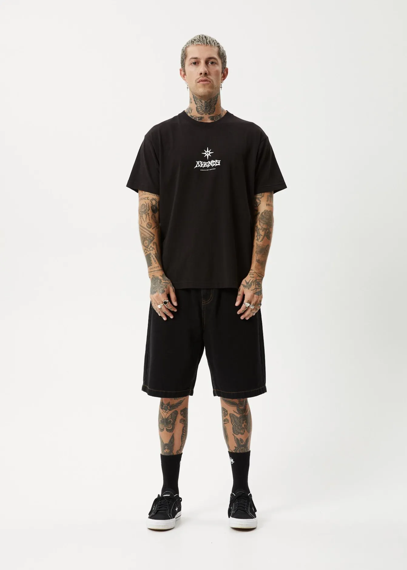 T-Shirts<Afends Peace Out - Boxy Tee Black