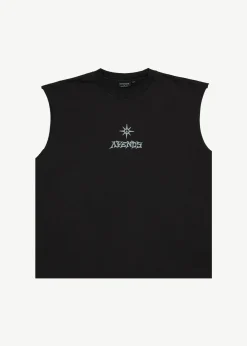 Sleeveless<Afends Peace Out  - Sleeveless Tee Stone Black