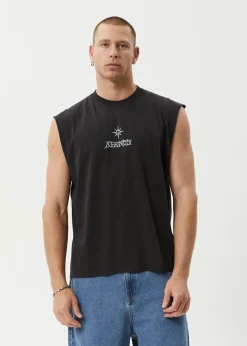 Sleeveless<Afends Peace Out  - Sleeveless Tee Stone Black