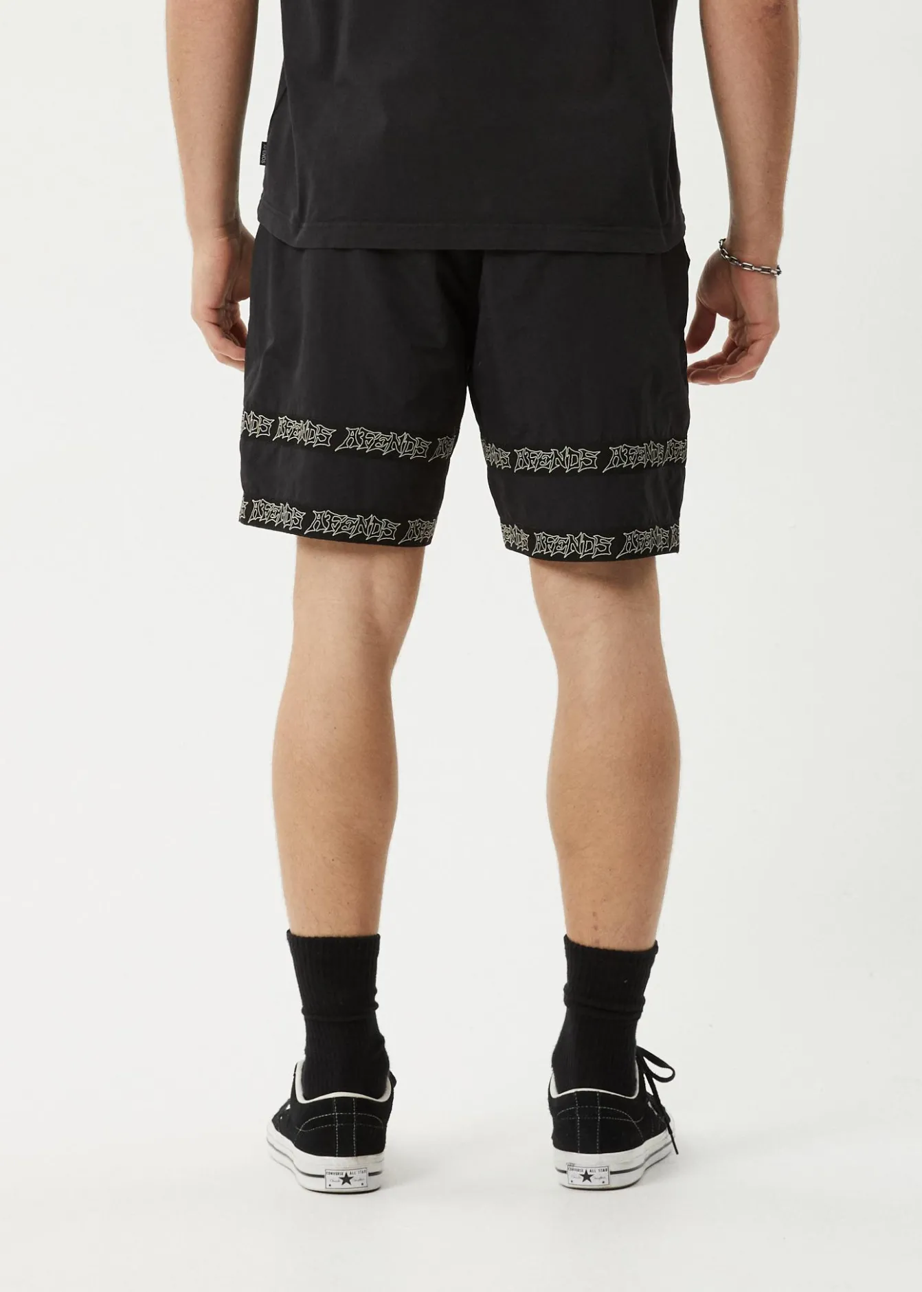 Shorts<Afends Peace Out Tape - Elastic Waist Short Black