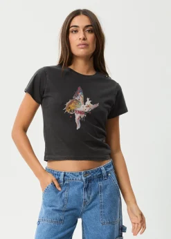 Tees & Shirts<Afends Pixie - Baby Tee Stone Black