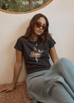 Tees & Shirts<Afends Pixie  - Baby Tee Stone Black