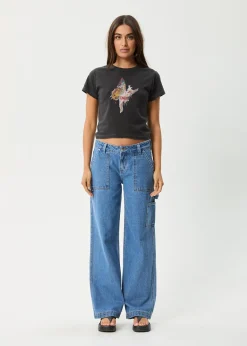 Tees & Shirts<Afends Pixie  - Baby Tee Stone Black