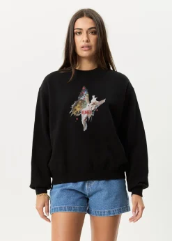 Outerwear<Afends Pixie  - Crew Neck Jumper Black