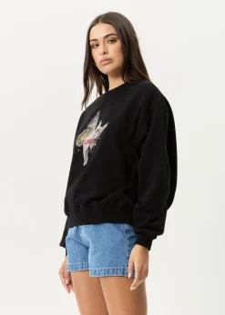 Outerwear<Afends Pixie - Crew Neck Jumper Black
