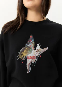 Outerwear<Afends Pixie - Crew Neck Jumper Black