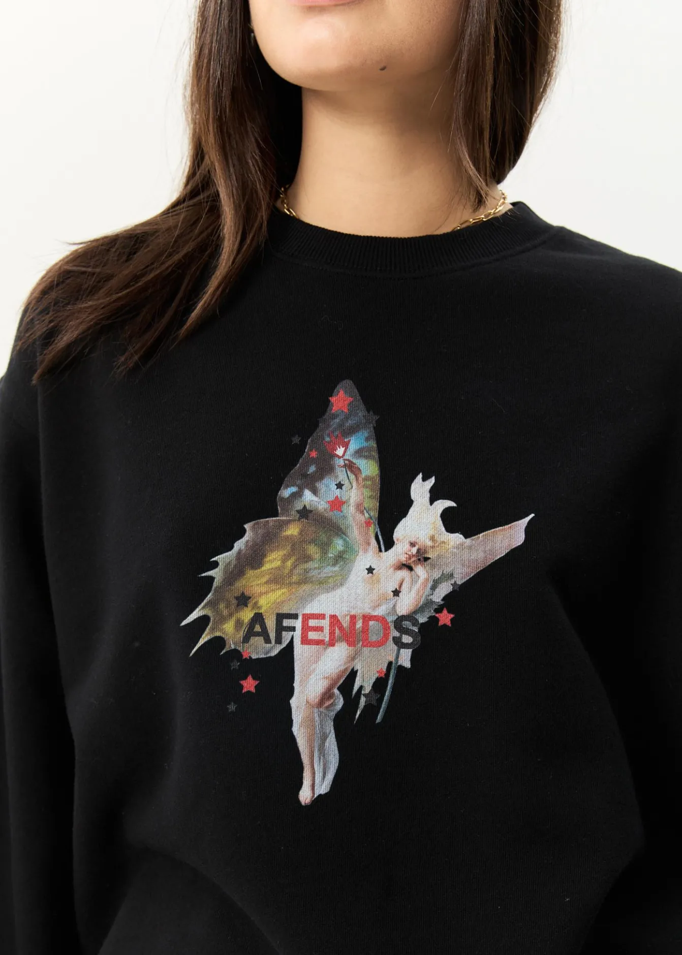 Outerwear<Afends Pixie - Crew Neck Jumper Black