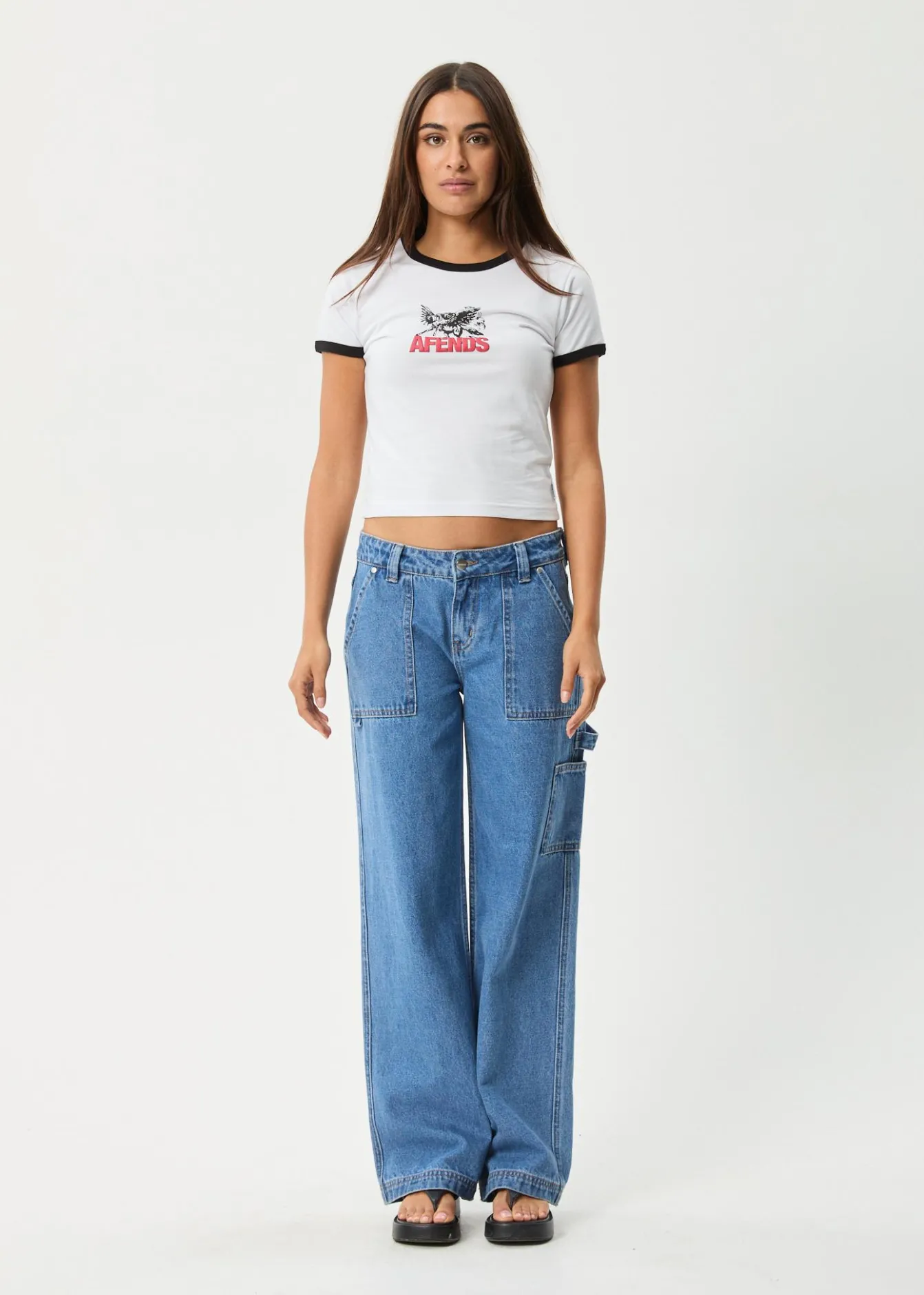 Tees & Shirts<Afends Pony Up - Ringer Tee White