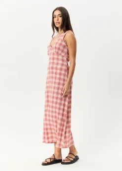 Dresses<Afends Position - Seersucker Maxi Dress Red Check
