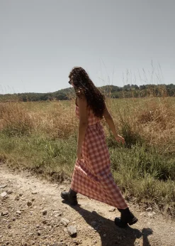 Dresses<Afends Position - Seersucker Maxi Dress Red Check