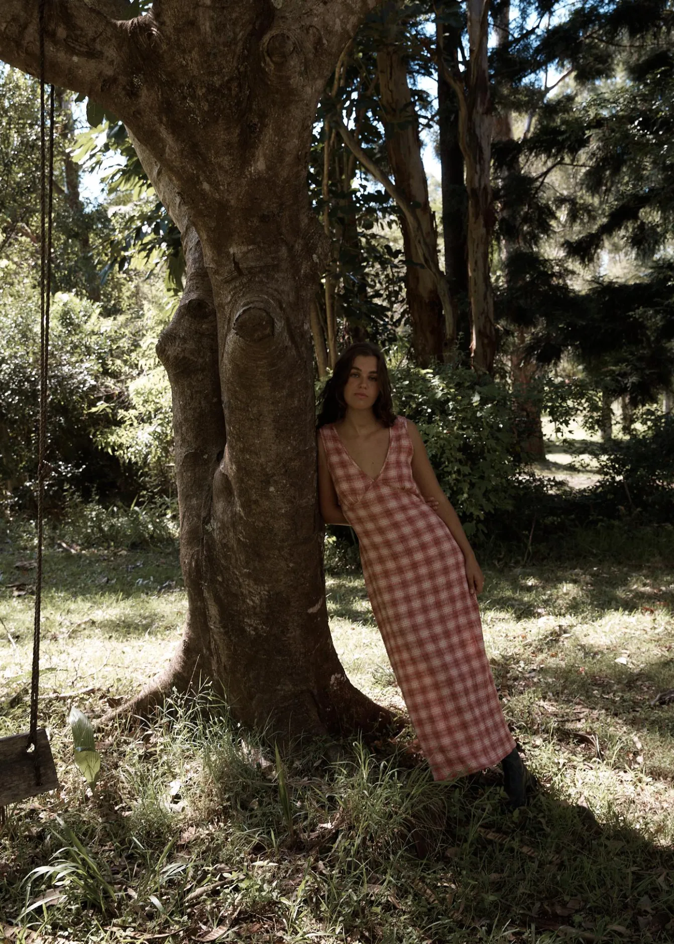 Dresses<Afends Position - Seersucker Maxi Dress Red Check
