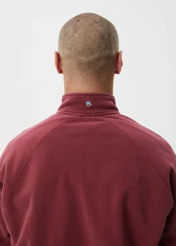 Sweaters & Hoodies|Outerwear<Afends Quartz Zip - Raglan Quarter Zip Crew Washed Burgundy
