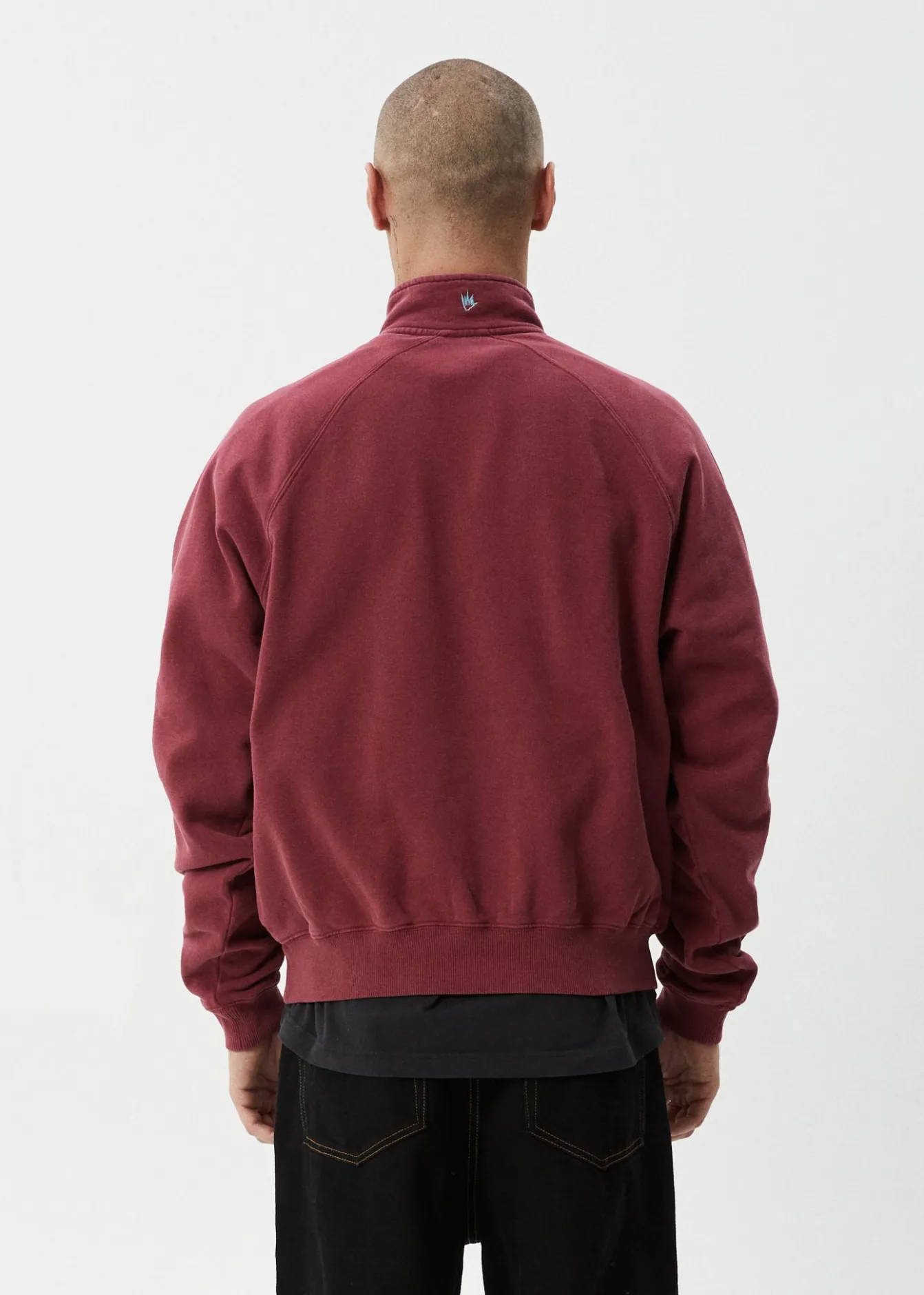 Sweaters & Hoodies|Outerwear<Afends Quartz Zip - Raglan Quarter Zip Crew Washed Burgundy