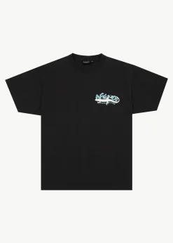 T-Shirts<Afends Reptilian  - Heavyweight Boxy Tee Stone Black