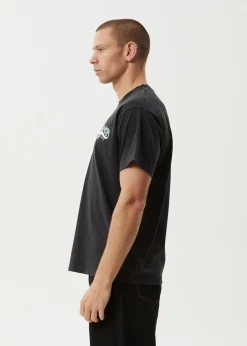 T-Shirts<Afends Reptilian  - Heavyweight Boxy Tee Stone Black